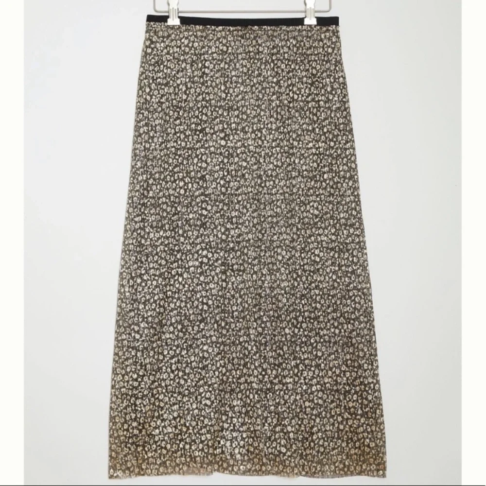 New Anthropologie Maeve Anina Shimmer Midi Skirt Size 14 stretch waist